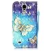 Galaxy S4 Case,Samsung Galaxy S4 Case,CASELAND [3D] Flip Cover PU Leather Wallet Case Card Slots,Lanyard Stand Case for Samsung Galaxy S4 I9500,Butterfly