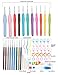 11Pcs Crochet Hooks Set with 9Pcs Lace Hook 0.5mm-8mm Ergonomic Grip Handles Compatible Arthritic Hands