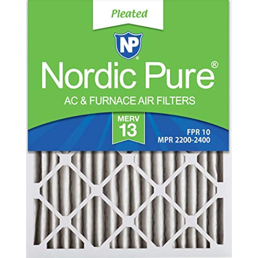 20x25x2 MERV 13 Pleated AC Furnace Air Filters Pack, 2Inch
