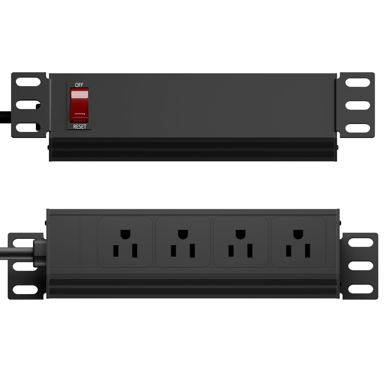 Photo 1 of 10 inch Rack PDU-1U (4 Rear Outlets),10" inch Rack Power Strip with Protection (125V/15A 6ft Cable),Rack Mount Power Distribution Unit for 10" Mini Server Rack Accessories,Network Cabinets/Rack/Self