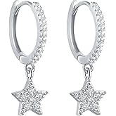 Dainty Dangle Hoop Earring for Women - Small Huggie Hoop Earrings Sets with Butterfly, Bee, Key Charm in 925 Sterling Silver or 18K Gold Plated