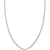 Savlano 925 Sterling Silver 1.8mm Italian Solid Flat Mariner Link Chain Necklace For Men & Women - Made in Italy Comes With a Gift Box
