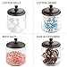 mDesign Modern Glass Bathroom Vanity Countertop Storage Organizer Canister Apothecary Jar for Cotton Swabs, Rounds, Balls, Makeup Sponges, Blender, Bath Salts - 2 Pack - Clear/Bronze
