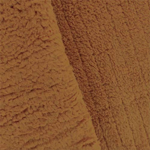 Squash Orange Ribbed Sherpa Fleece, Fabric by The Yard - Thumbnail 3
