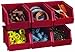 BIN-503-Pack Small Bin 6 Pack with Hangers, Red