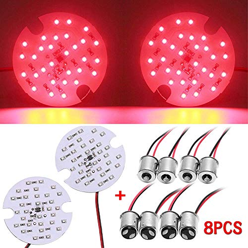 KSaAuto Rear 1156/Front 1157 LED Turn Signals Light Kit for Harley Davidson Electra Glide, Road Glide, Road King, Ultra Classic, Ultra Limited, Softail (Red)