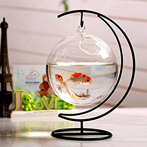 Archi Ornament Display Stand Holder Home Wedding Decoration Rack for Hanging Glass Globe Air Plant Flower Pot Stand Iron Pot Hook Stand Terrarium Witch Ball(Moon)