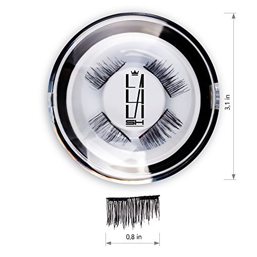 Dual Magnetic Half Size False Eyelashes Set (4 pieces) - Handmade 3D Fake Magnetic Lashes Extension - Best Reusable and Easy to Apply Ultra Thin Dual Magnet System - Soft, Comfortable, Natural Look