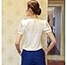 Toraway Blouses, Women Lace Summer Shirt V Neck Doll Chiffon Blouse Tops (XX-Large) White