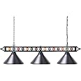 Wellmet 3 Light Billiard Pool Table Lights, 59" Pool Table Lighting for 7'-8' Table, Modern Kitchen Island Pendant Light with Matte Metal Shade, Billiard Light Fixture for Pool Table, Game Room