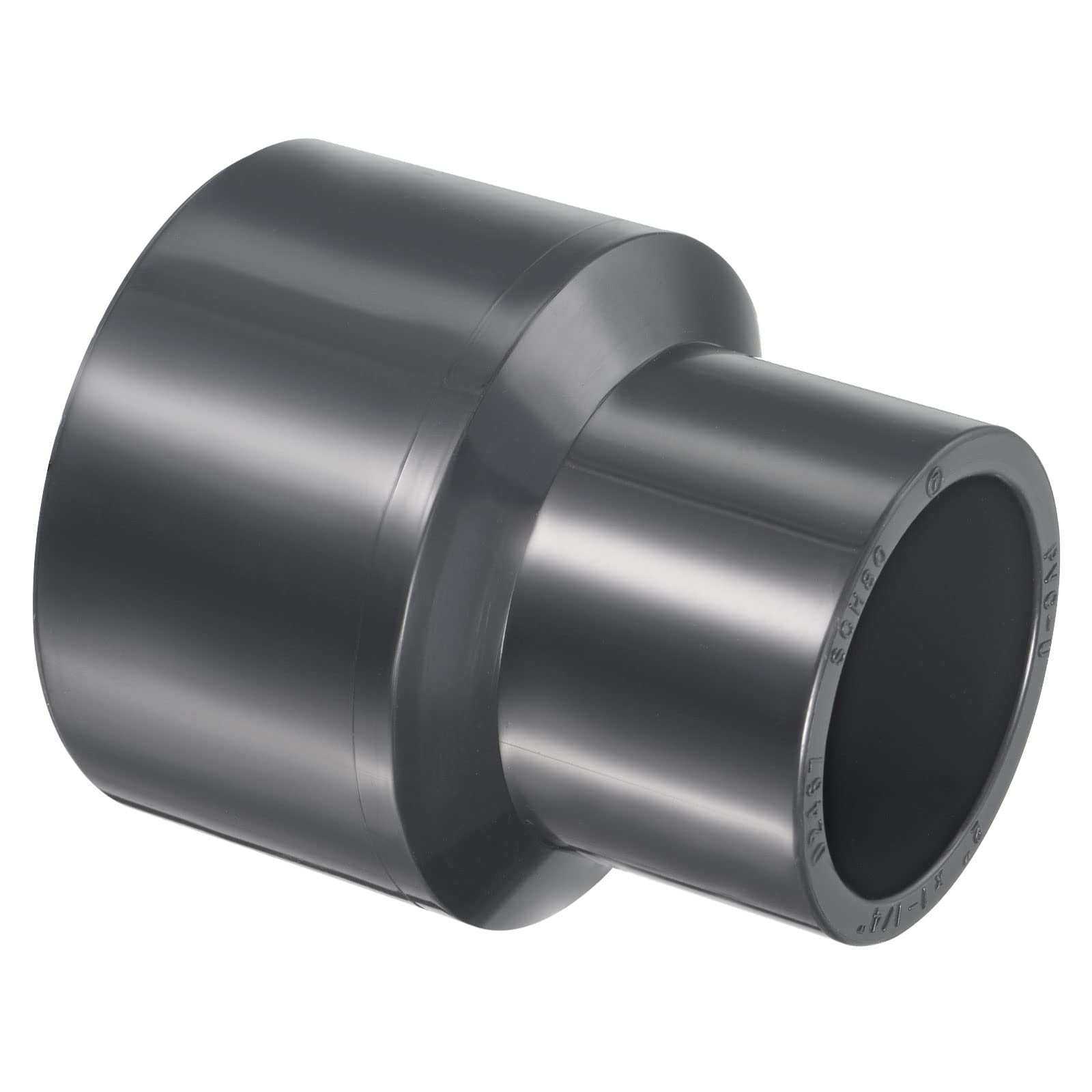 PATIKIL UPVC Reducer Pipe Fitting 2" x 1-1/4" Socket Schedule 80, Straight Coupling Adapter Connector, Gray — image 1