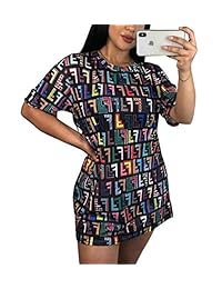 cnFaClu - Camisetas de manga corta para mujer, estilo informal, con estampado de túnica