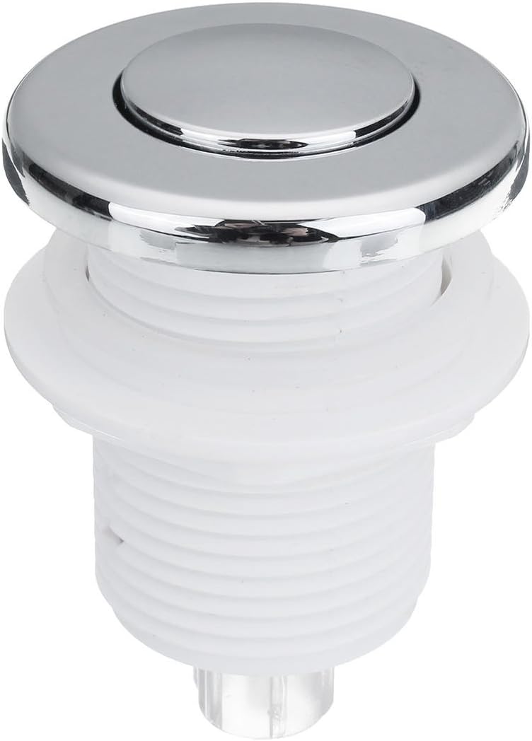 GOZAR Push Button Switch Garbage Disposer Air Switch Kit For Bath Tub Spa Garbage Switch - 32mm, silver