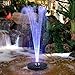 Immuson Solar Fountain Pump with LED Lights, 2.4W Free Standing Bird Bath Fountain Water Pump, Outdoor Floating Fountain Pump Kit for Garden, Pool, Pond, Patio Ideal Decoration, 7