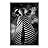 signwin Framed Canvas Wall Art Duotone Zebra Animals Black and White Chic Duotone Expressive Grey Living Room Photography Zebra - 16x24 inches