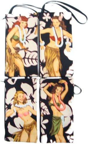 US Handmade Fashion A Pack of 6 Piece Electronic device clutch purse, pouch wristband makeup bag, cosmetic bag ALOHA GIRLS PIN UP GIRLS CALENDAR GIRLS HAWAIAN Pattern Handmade handbag purse cotton fabrics, LARGE SIZE, LCBH 4262