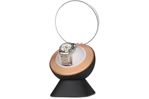 Ultra Quiet Single Watch Winder for Rolex with Ambient LED Lighting - Gift for Men, Automatic Watch Storage Box with One Watc