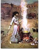 Magic Circle (The Witch) by John William Waterhouse - 11x14 Unframed Art Print - Makes a Great Gift Under $15 for Art Lovers