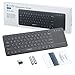eSynic ESY004 2.4G Wireless Touch Keyboard USB Touchpad Media with Built-in Large Size Trackpad Mouse, Black