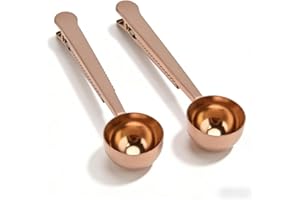 2PCS 2 in 1 Coffee Scoop with Clip, Stainless Steel Tablespoon Coffee Spoon with Long Handle Measuring Spoon for Measuring T