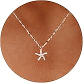 GUOKE Silver Necklace for Women, 14K White Gold Plated Dainty Infinity Bead Star of David Starfish Sun Hummingbird Butterfly Flower Palm Tree Plane Sunflower Pendant Necklaces Simple Jewelry