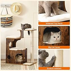 FEANDREA 33.9-Inch Cat Tower, Medium Cat Tree with