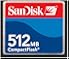 SanDisk 512 MB CompactFlash Card, SDCFB-512-A10 CF Type I Card