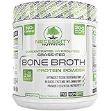 Bone Broth Protein Powder - Natural &amp; Pure Paleo/Keto Friendly Gluten Free - Grass Fed Pasture Raised Non GMO - Premium Gut Health Nutrition High Quality Collagen F/Skin 22 servings 17.3oz Best Value