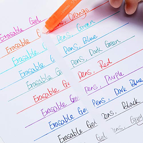 Retractable Erasable Gel Pens Clicker Fine Point, 10 Colors Gel Ink Pen for Writing Planners, Make Mistakes Disappear - Thumbnail 4