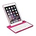 iNNEXT Aluminum 360 Swivel Rotating Stand Case Cover Built-in Bluetooth Keyboard for ipad Mini 1 2 3 with Retina Display (Hot Pink)