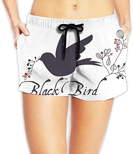 Beach Shorts Summer Black Bird New Arrive Women's Hot Summer Casual Beach Pockets Shorts Cool WHENLUCKY