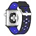 SKYii Replacement for Apple Watch Bands 42mm 44mm - Sports Silicone iWatch Wristband Men Women for Apple Series 4 3 2 1 Black Navy