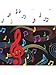 Dancing Music Notes Plastic Tablecover Birthday Dance Party Supply