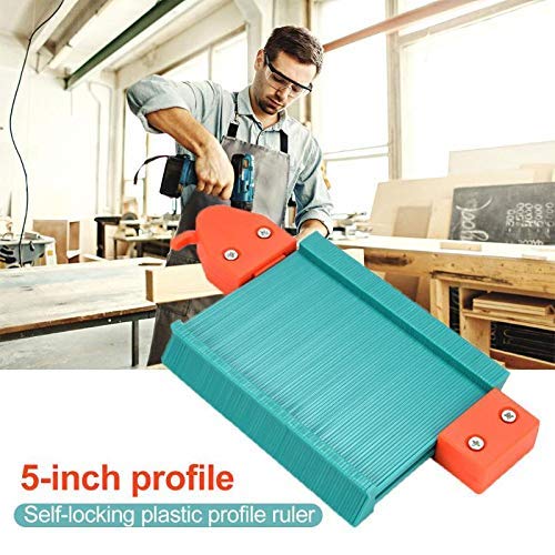 5 inch Self-locked Profile Copy Duplicator Contour Gauge Wood Marking Tool Self-locking Plastic Profile Ruler for Tile Laminate
