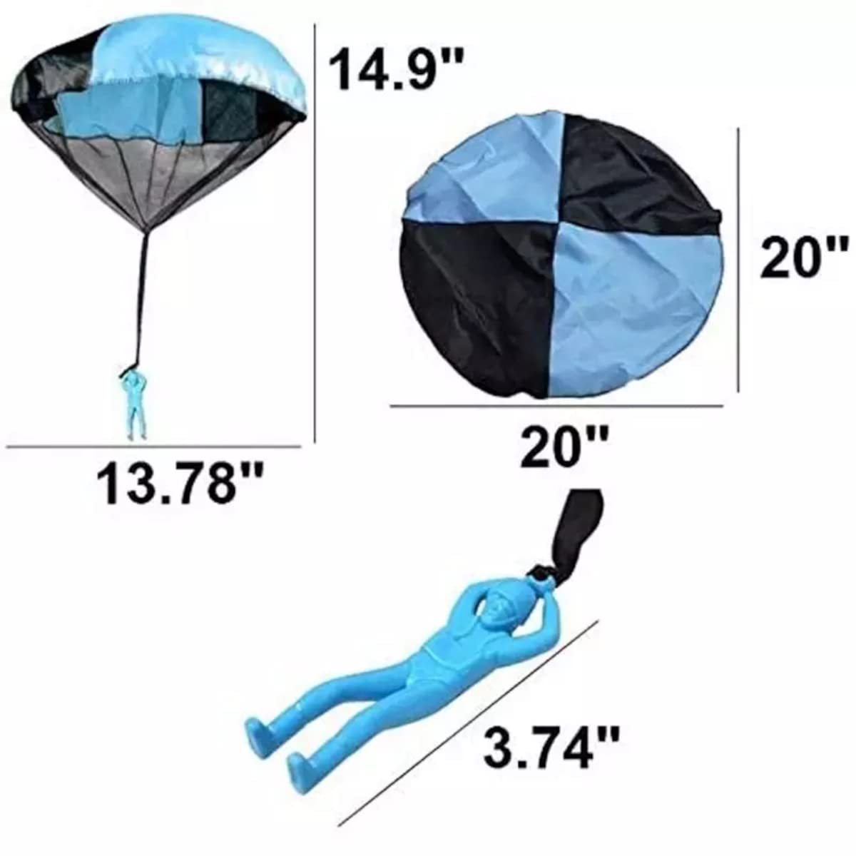 Ven-Trap Parachute Toy, Tangle Free Throwing Toy Parachute, Outdoor Children's Flying Toys, No Battery nor Assembly Required (4 Pieces Set)