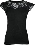 Spiral - Womens - GOTHIC ELEGANCE - Lace Layered Cap Sleeve Top Black - XL