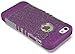 iPhone SE Case, Bastex Heavy Duty Hybrid Protective Case - Soft Neon Purple Silicone Cover with Clear Sparkly Glitter Design Shell for Apple iPhone SE, 5, 5S, 5GINCLUDES STYLUS