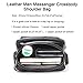 Contacts Genuine Leather Men Messenger Crossbody Shoulder Bag Travel Handbag Black