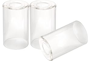 Anmire 3 Pack Clear Glass Shade, Cylinder Light Fixture Replacement Globe or Cover with 1-5/8-Inch Fitter for Chandelier Wall Sconce Pendant Light, G0072