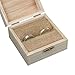 senover Wooden Mr Mrs Wedding Ring Box Wedding Ring Bearer Box Ring Bearer Pillow Shabby Chic Ring Box for Engagement Anniversary Valentine's Day Decorative Jewelry Box Favor Gift
