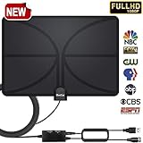 2019 New! HDTV Antenna, Indoor Amplified Digital TV Antenna 120 Miles Range Detachable Amplifier Signal Booster for 4K HD 1080P VHF UHF Freeview Local Channels 16.5ft Coax Cable Support All TV's