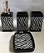 AHF/WPM 19 Piece Bath Accessory Set Black Zebra Animal Print Bath Rug Set + Black Zebra Shower Curtain & Accessories