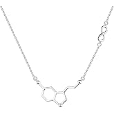 YL Serotonin Necklace Sterling Silver Dopamine Pendant Molecule Jewelry for Women