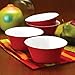 Rachael Ray Dinnerware Round and Square Collection 4-Piece Cereal Bowls Set, Red