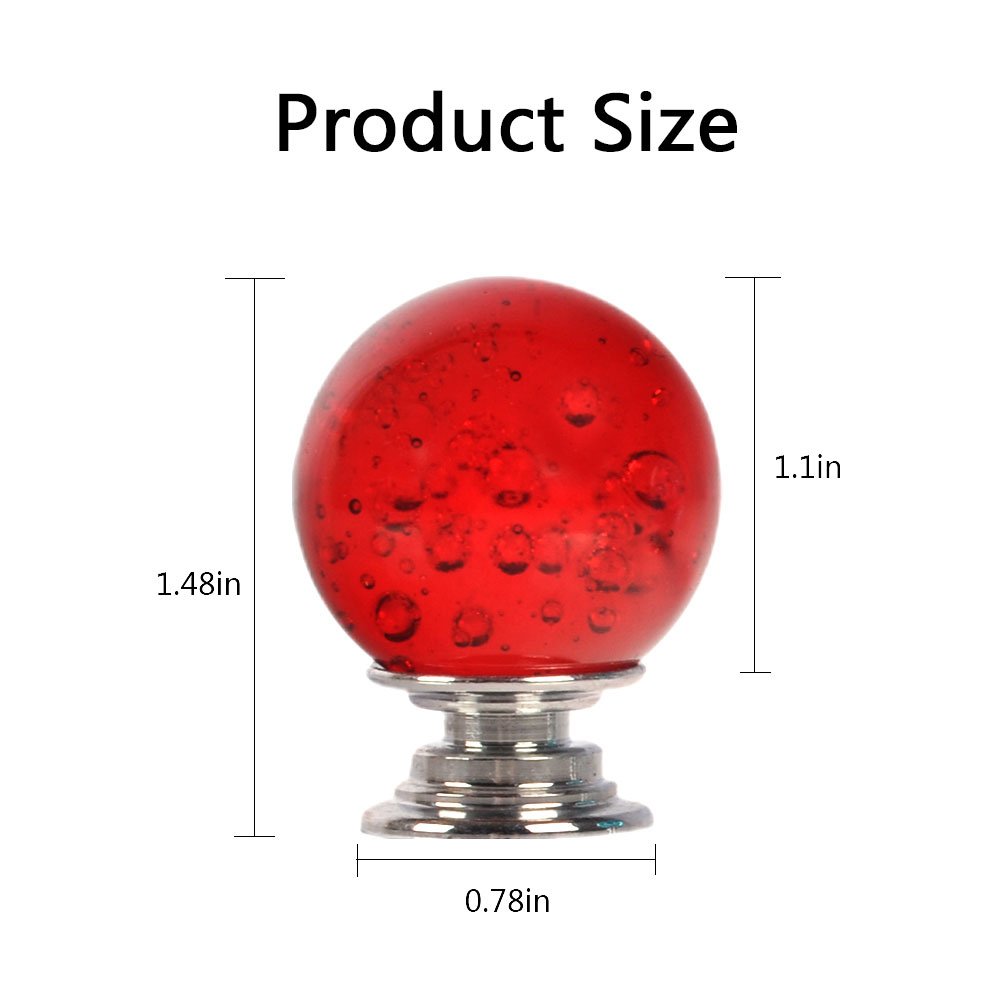 10PCS Cupboard Door Drawer Knobs,Yishik Crystal Knobs for Wardrobes Cabinet with 3 Length Screws for Furniture Kitchen Home Decorating