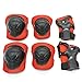 Cooplay Small Size Black and Red Elbow Wrist Protective Knee Pads Protective Gear Guard for Kids Boy Children Skateboard Bicycle Ice Skate Roller Skating Cycling Mini Riding and Other Extreme Sports