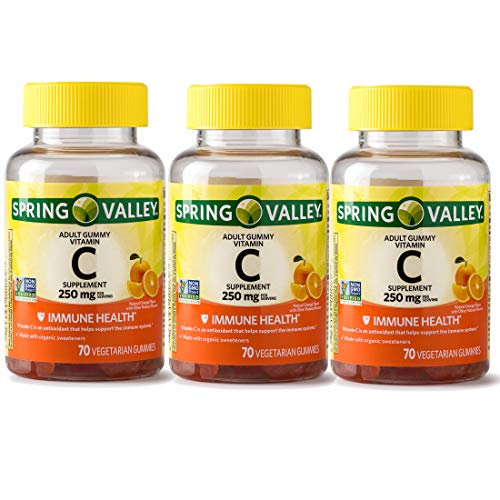 SPRING VALLEY Adult Gummy Vitamin C,250MG, Pack of 3, 70 Gummies Each