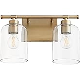 Quorum 5374-2-80 Tribute - 2 Light Bath Vanity-9.5 Inches Tall and 15 Inches Wide, Finish Color: Aged Brass