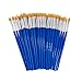 SUNKISTY Children's Art Paintbrushes, Little Painting Brushes with Plastic Handle for Kids Blue (Blue 50Pcs)