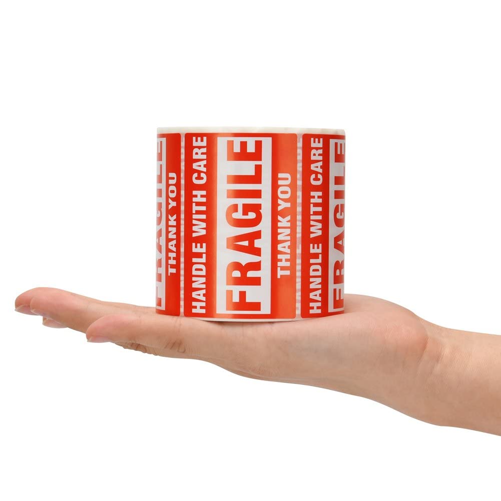 500 Fragile Stickers - Handle with Care - Thank You, Adhesive Label 2x3 inch(50x76mm) Warning Label Packaging Labels for Parcels and Boxes